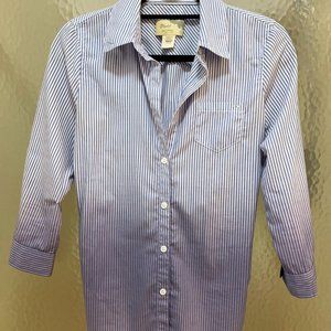 Elizabeth & James Button Back Shirt Stripe Top Ombre - Blue White Blouse I S